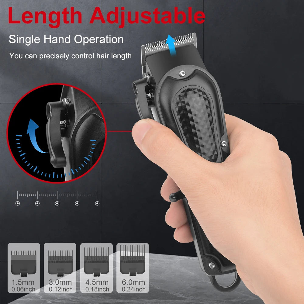 👉 Tondeuse Électrique Professionnelle – Barbe & Cheveux avec Écran LED